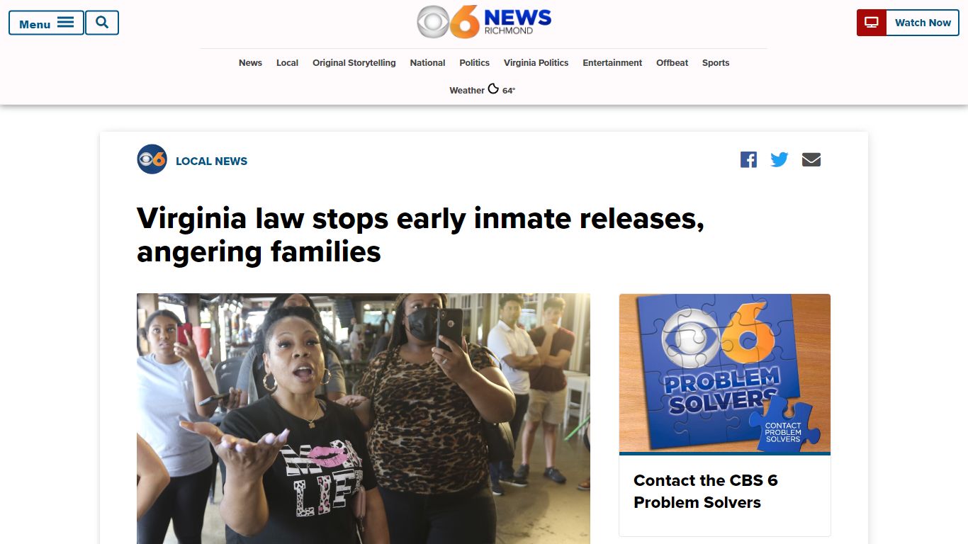 Virginia law stops early inmate releases, angering families - WTVR